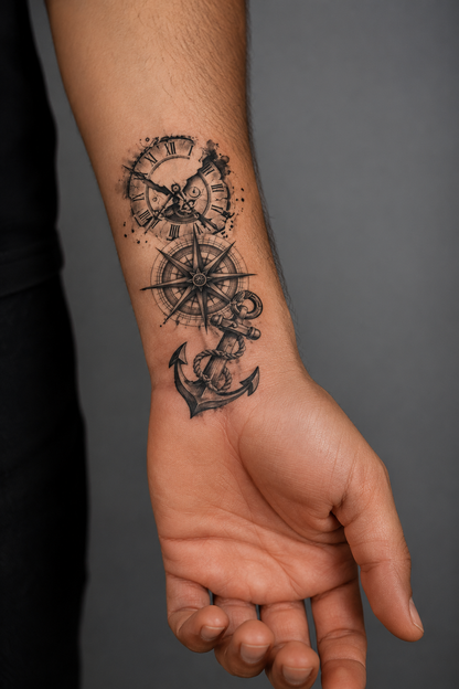 Ancre & Horloge Brisée - 5 x 17 cm
