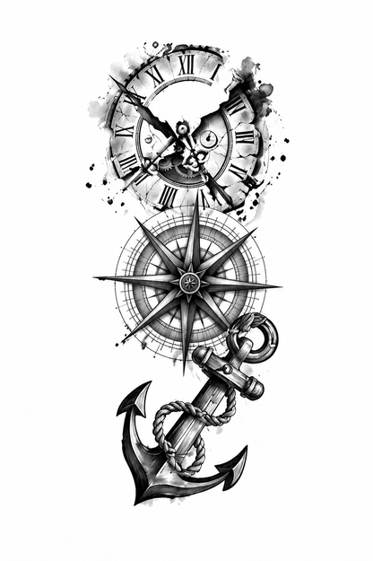 Ancre & Horloge Brisée - 5 x 17 cm