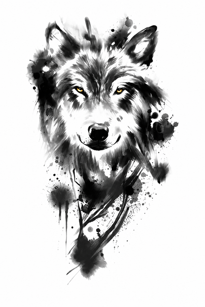 Golden Eyes Wolf - 11 x 21 cm