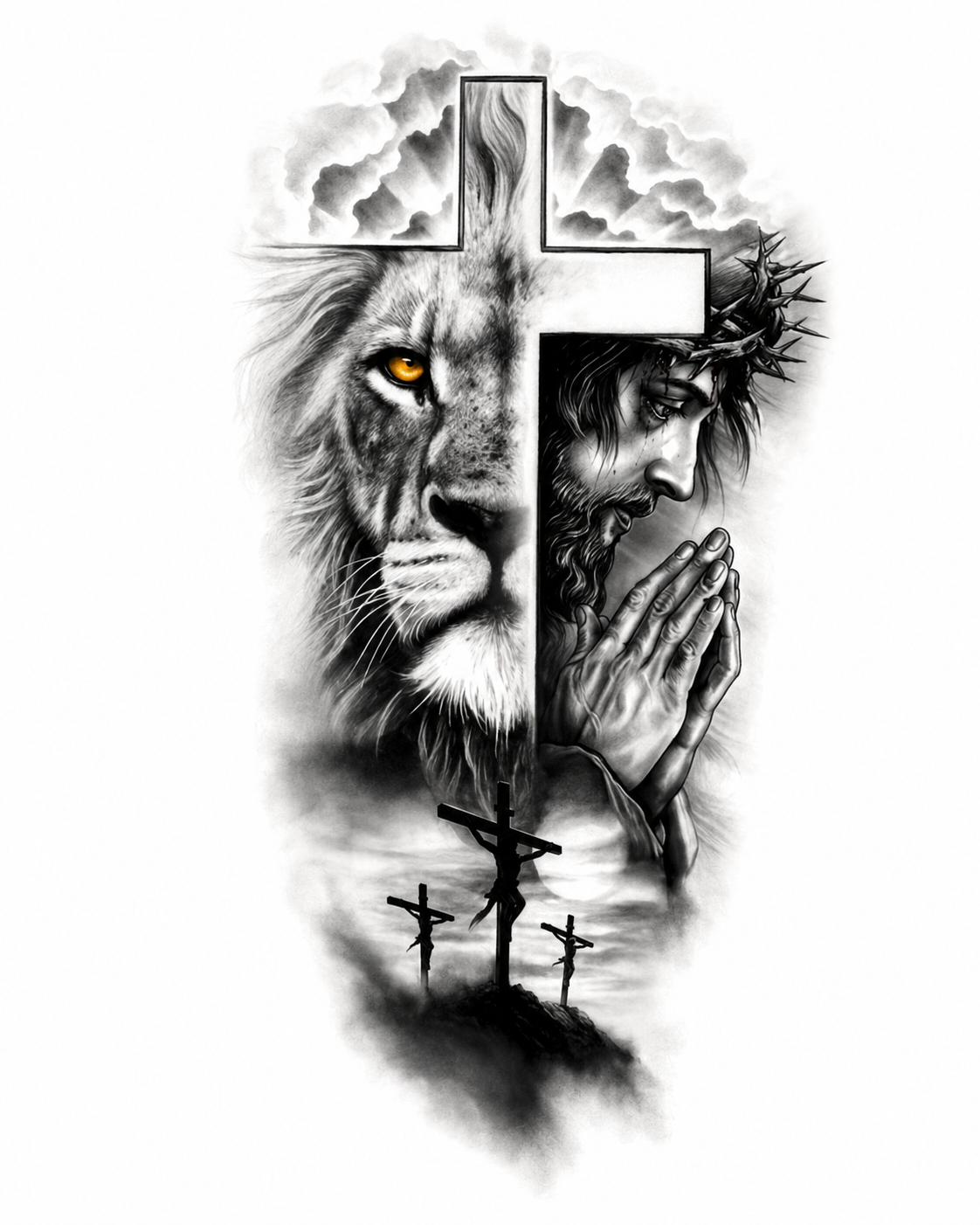 Croix Lion & Foi - 11 x 21 cm