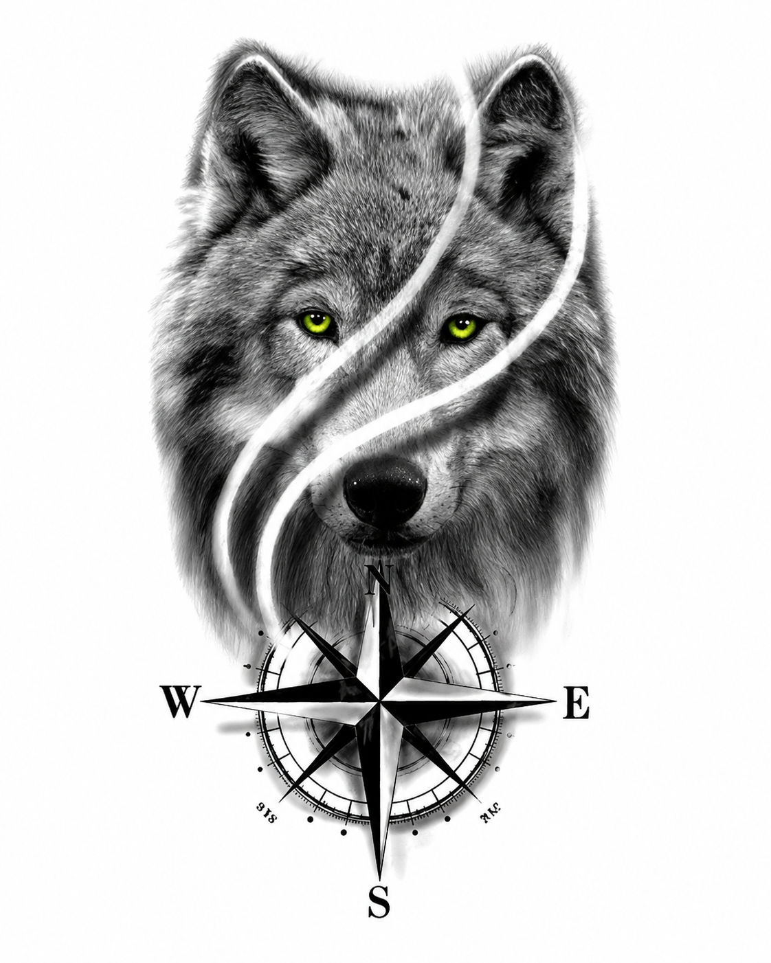 Loup & Boussole - 11 x 21 cm