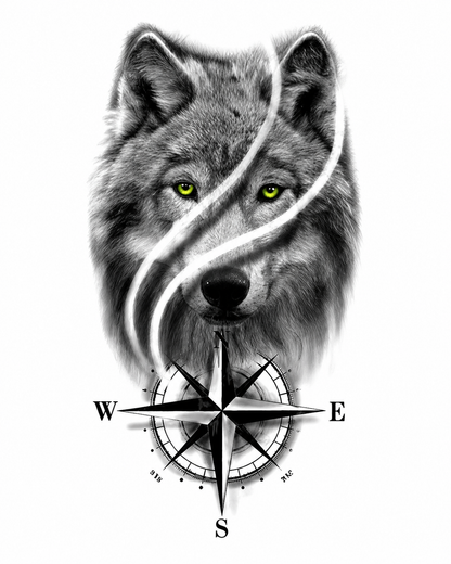 Loup & Boussole - 11 x 21 cm