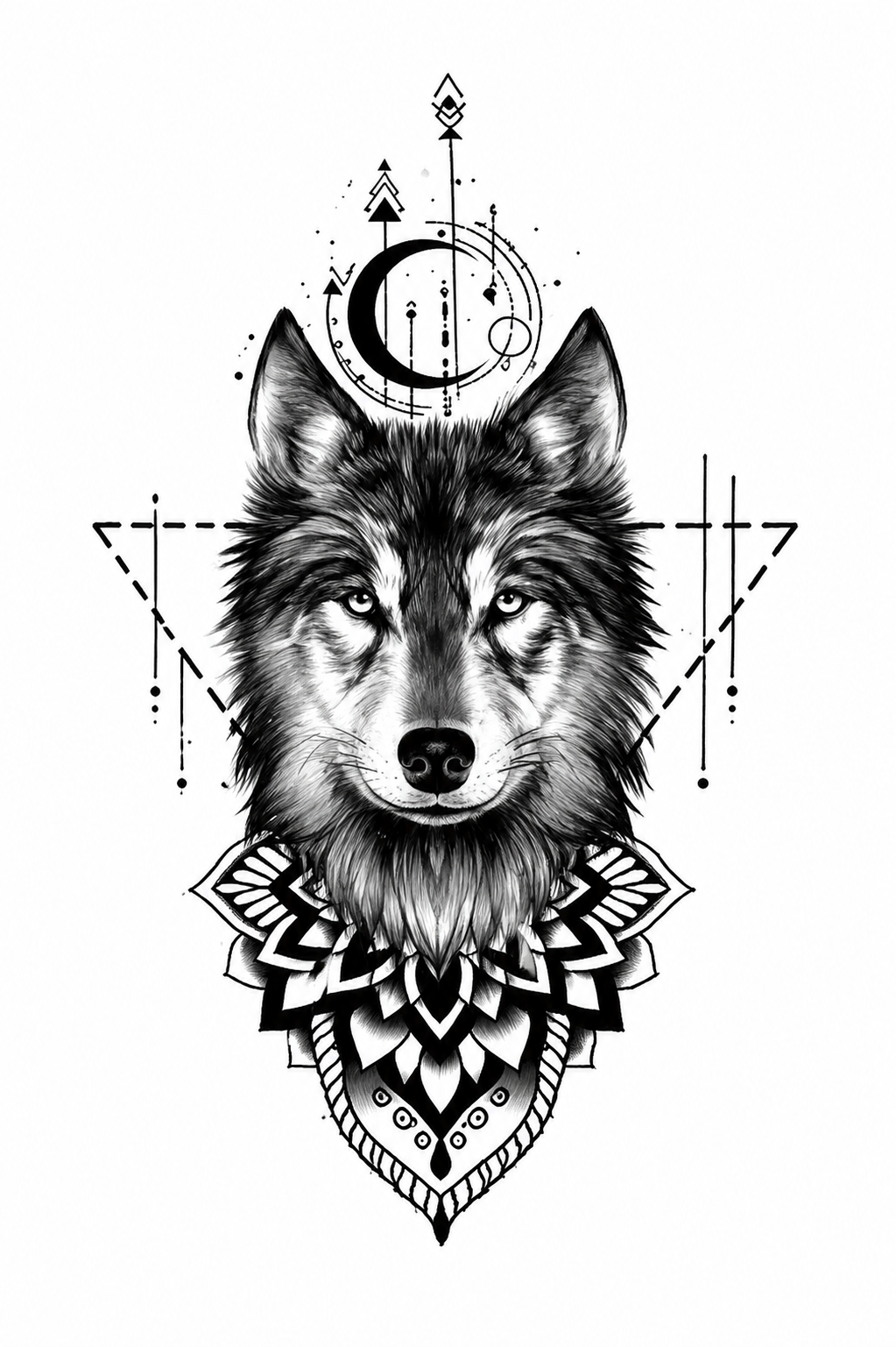 Loup Mandala - 11 x 21 cm