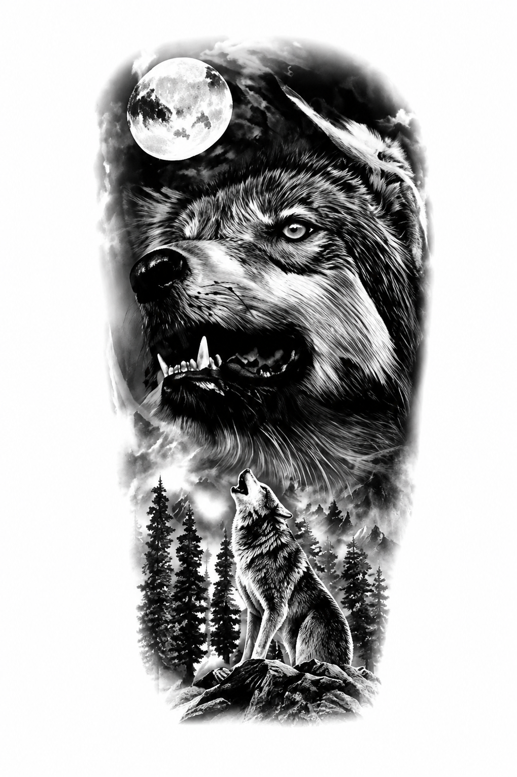 Loup Lunaire Sauvage - 11 x 21 cm