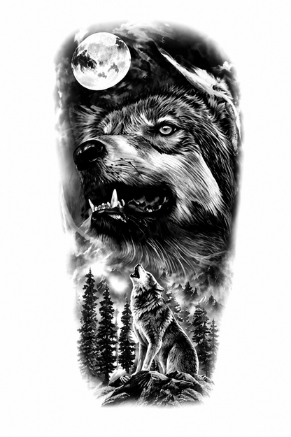 Loup Lunaire Sauvage - 11 x 21 cm